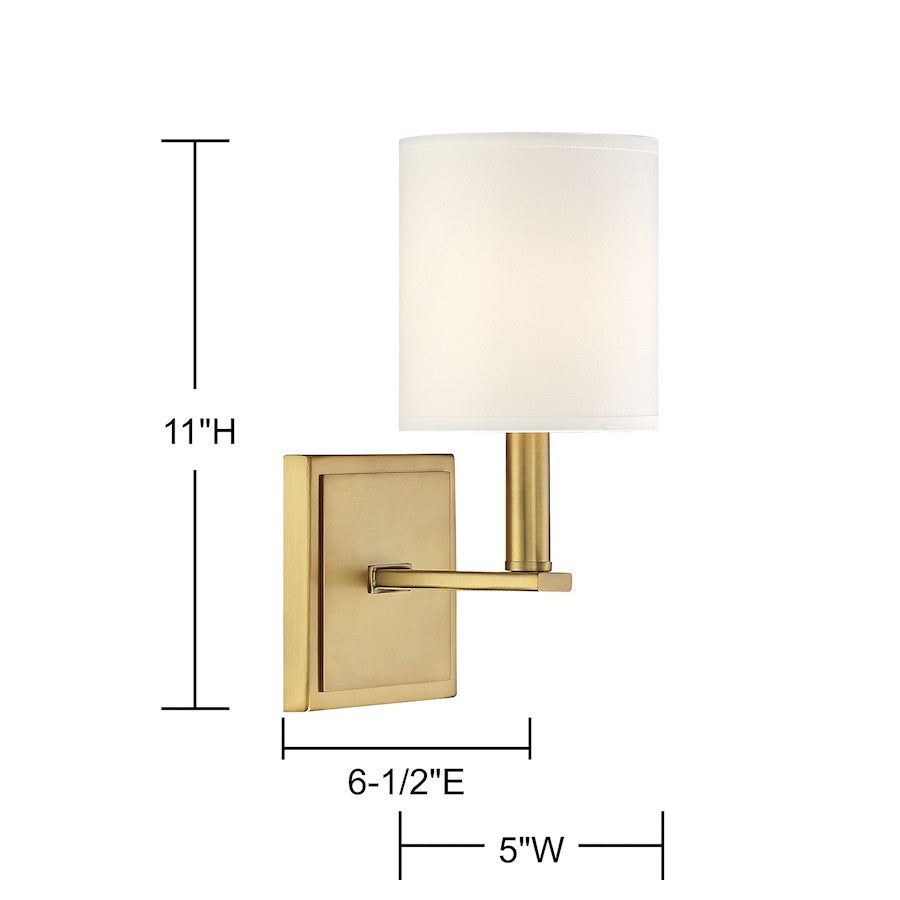 Waverly 1-Light Wall Sconce, Warm Brass