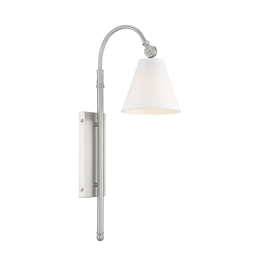 Rutland 1-Light Adjustable Wall Sconce, Satin Nickel