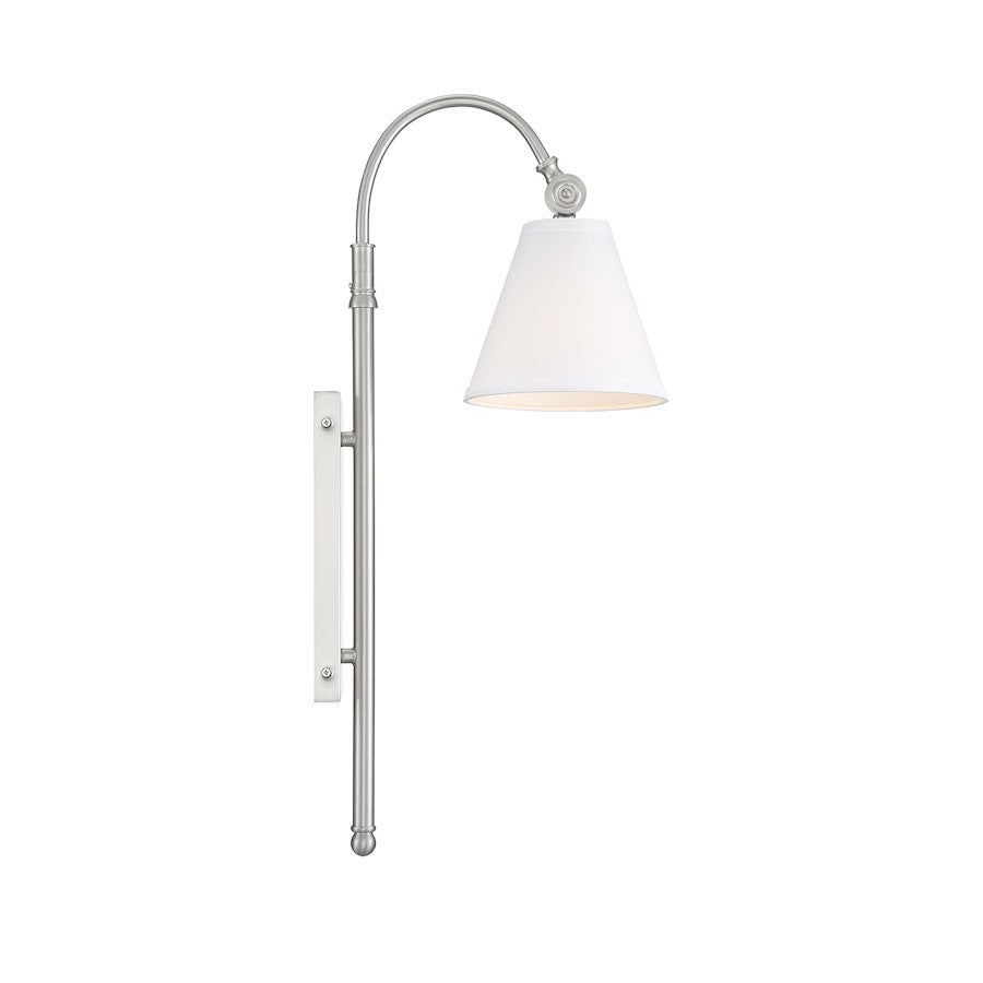 Rutland 1-Light Adjustable Wall Sconce, Satin Nickel