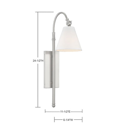 Rutland 1-Light Adjustable Wall Sconce, Satin Nickel