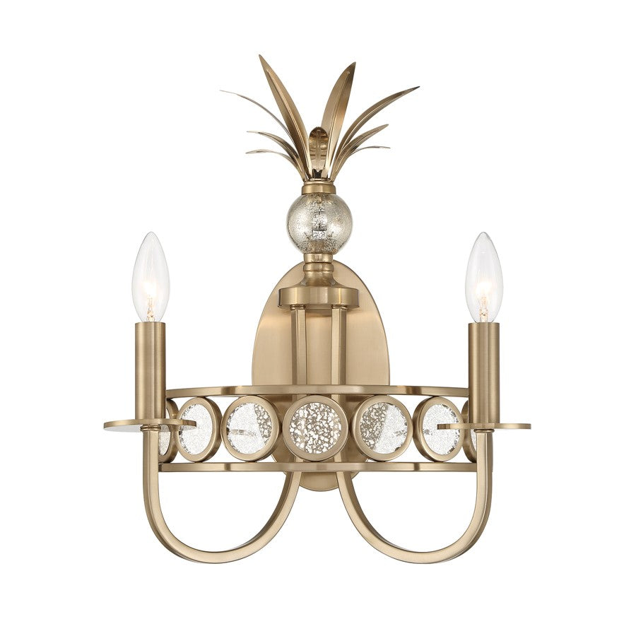 Savoy House Hearst 2 Lt Sconce, Antique, Noble Brass