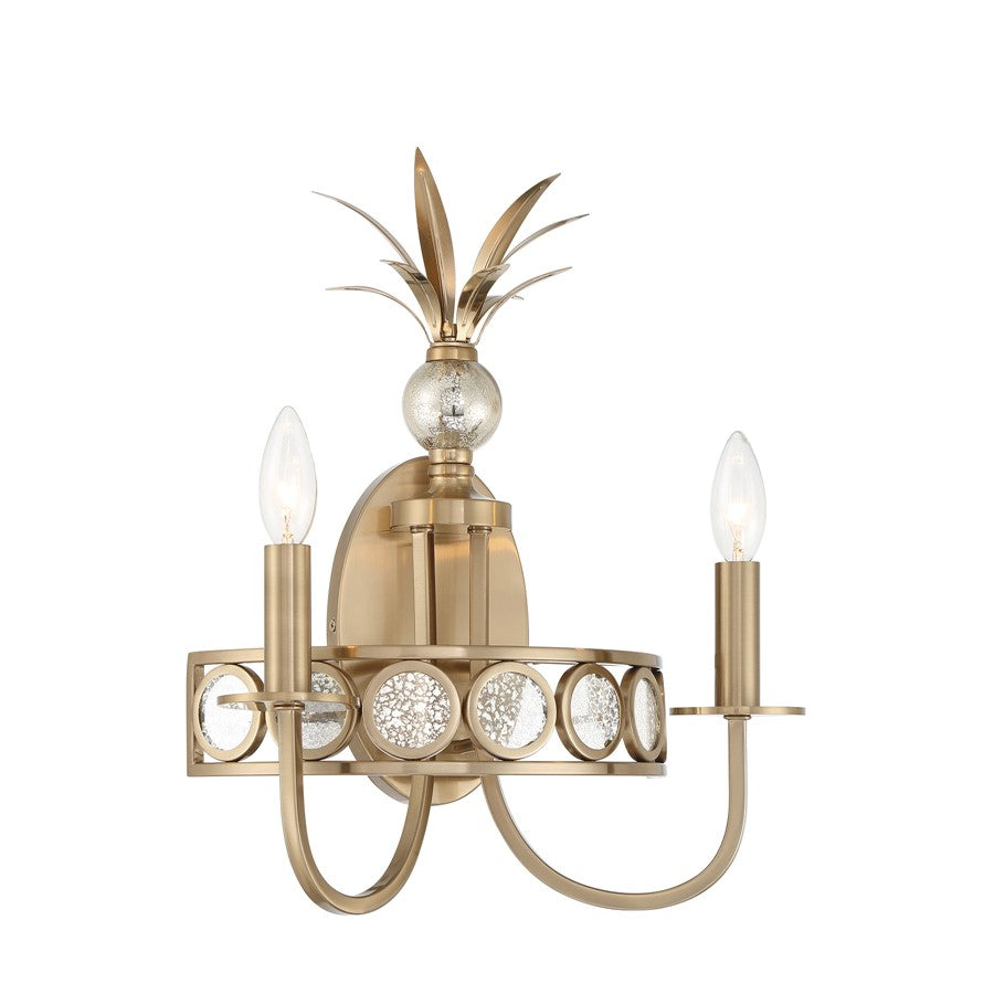 Savoy House Hearst 2 Lt Sconce, Antique, Noble Brass