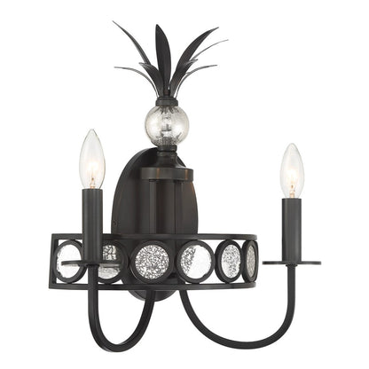 Savoy House Hearst 2 Lt Sconce, Blk, Black Tourmaline