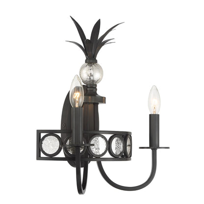Savoy House Hearst 2 Lt Sconce, Blk, Black Tourmaline