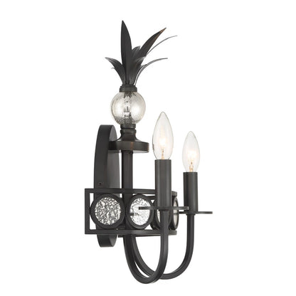Savoy House Hearst 2 Lt Sconce, Blk, Black Tourmaline
