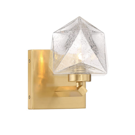 Savoy House Castello 1 Lt Sconce, Clear, Warm Brass