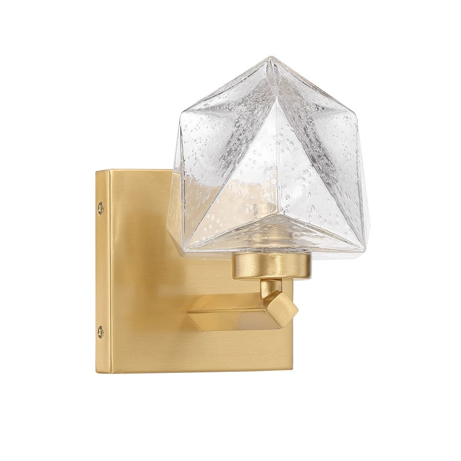Savoy House Castello 1 Lt Sconce, Clear, Warm Brass