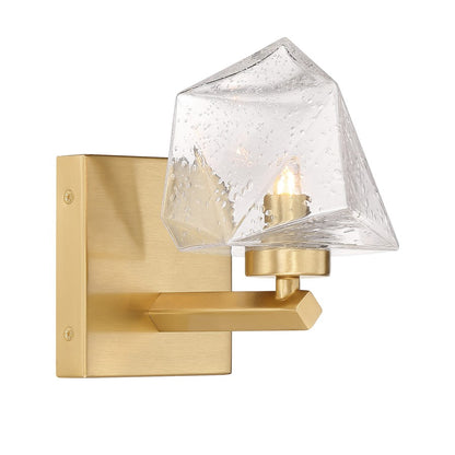 Savoy House Castello 1 Lt Sconce, Clear, Warm Brass