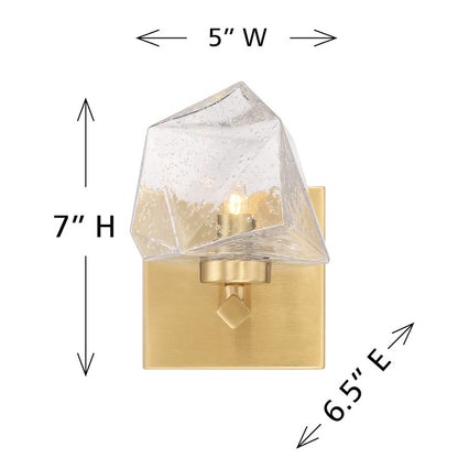 Savoy House Castello 1 Lt Sconce, Clear, Warm Brass