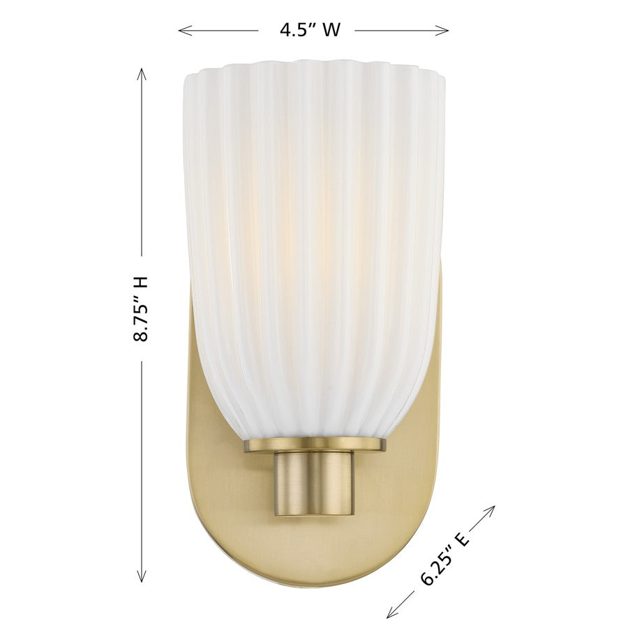 Savoy House Essentials Baldwin 1 Lt Sconce, Noble Brass