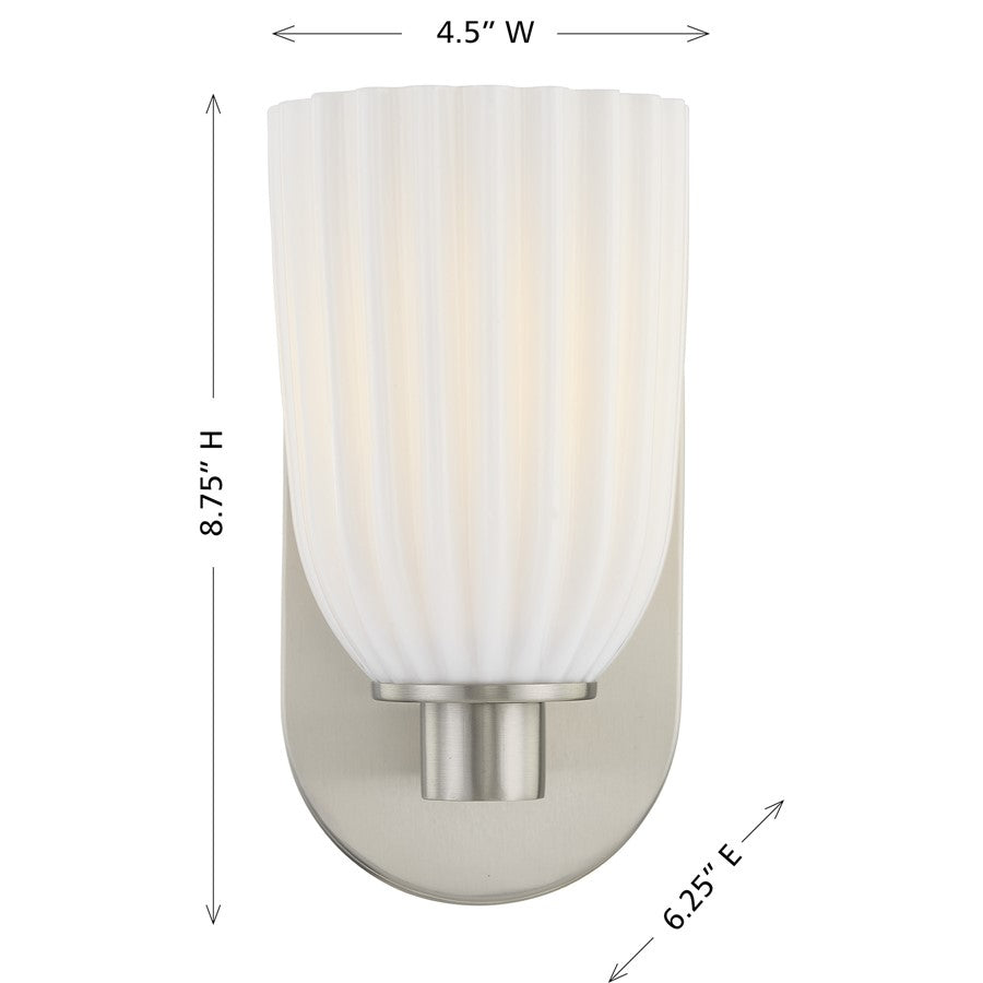 Savoy House Essentials Baldwin 1 Lt Sconce, Satin Nickel