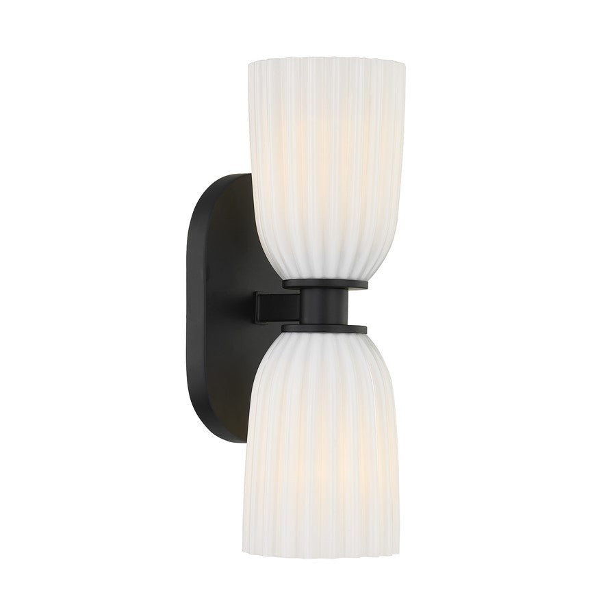 Savoy House Essentials Baldwin 2 Lt Sconce, Matte Black