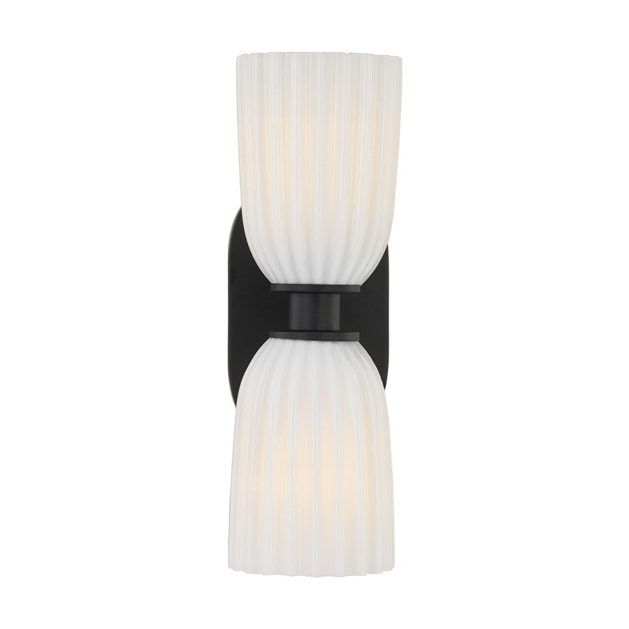 Savoy House Essentials Baldwin 2 Lt Sconce, Matte Black