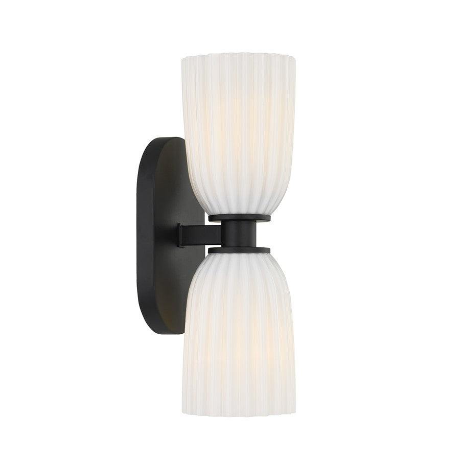 Savoy House Essentials Baldwin 2 Lt Sconce, Matte Black