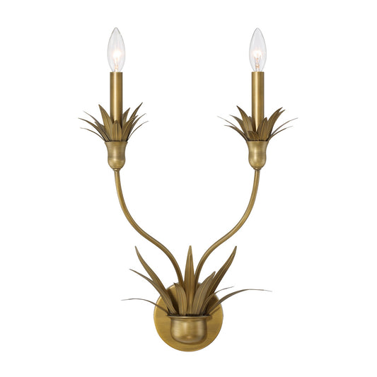Savoy House Strathmore 15in 2-Light Wall Sconce | Vintage Antique Patina Metal | Entryway & Hallway Accent | 9 x 15 x 20 in | Model 9-1262-2-339