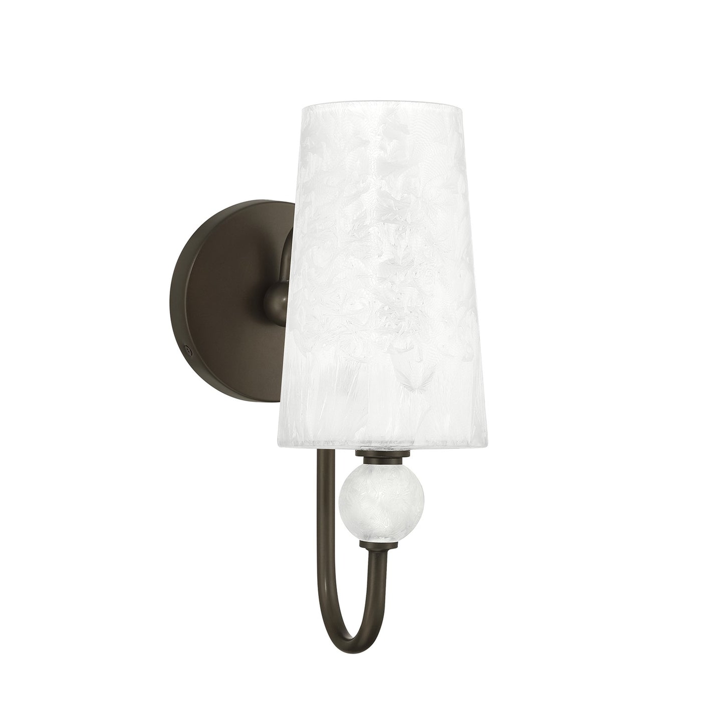 Savoy House Sheldon 5.13in 1-Light Wall Sconce | Transitional Mediterranean Bronze Metal and Clear Ice Glass | Bathroom & Hallway | Model 9-1351-1-15