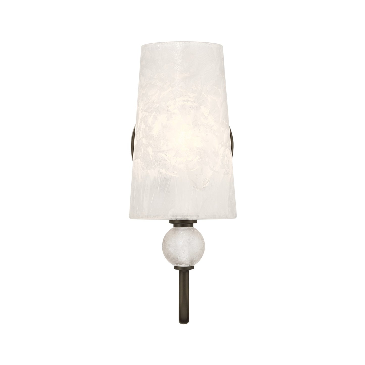 Savoy House Sheldon 5.13in 1-Light Wall Sconce | Transitional Mediterranean Bronze Metal and Clear Ice Glass | Bathroom & Hallway | Model 9-1351-1-15