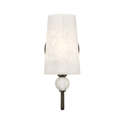 Savoy House Sheldon 5.13in 1-Light Wall Sconce | Transitional Mediterranean Bronze Metal and Clear Ice Glass | Bathroom & Hallway | Model 9-1351-1-15