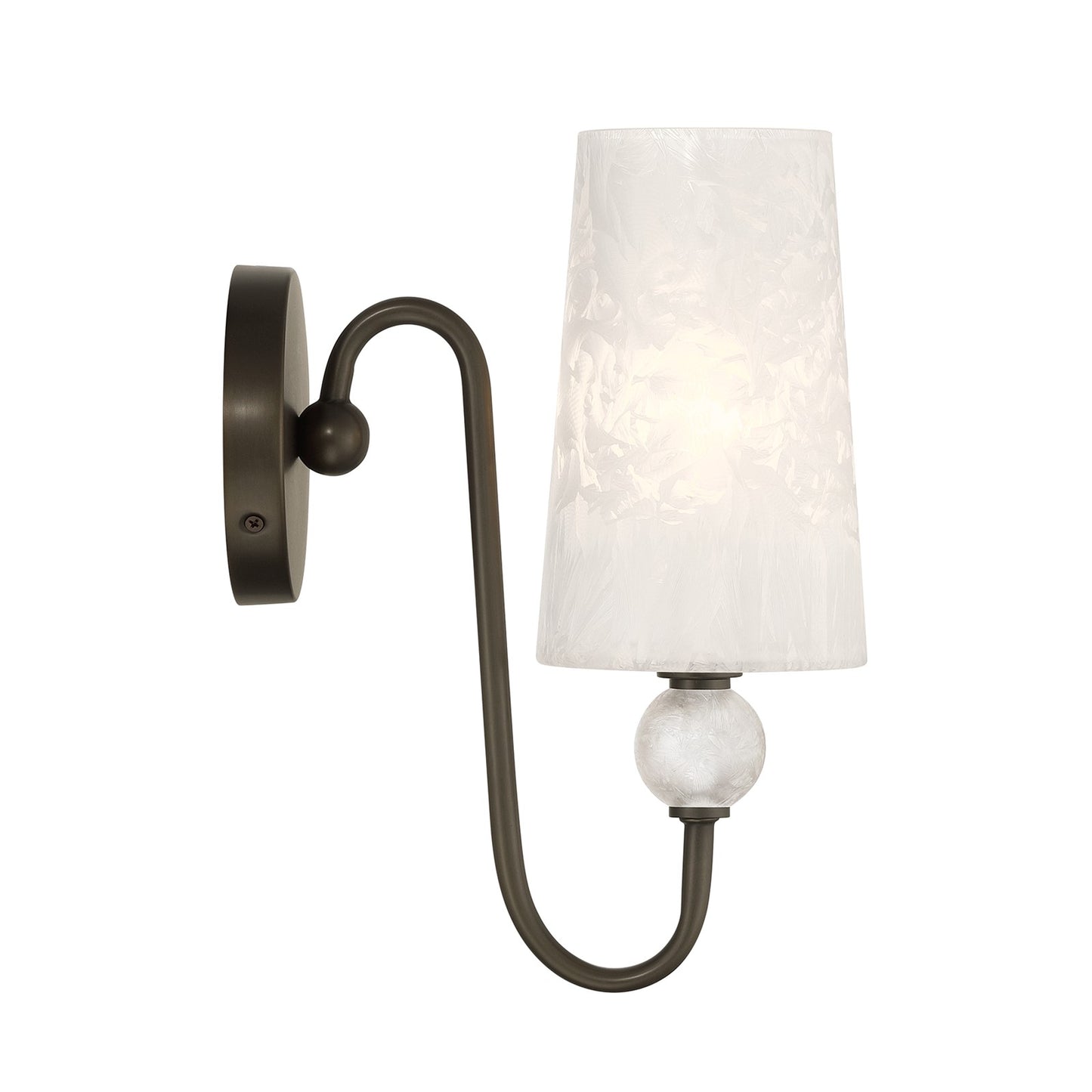 Savoy House Sheldon 5.13in 1-Light Wall Sconce | Transitional Mediterranean Bronze Metal and Clear Ice Glass | Bathroom & Hallway | Model 9-1351-1-15