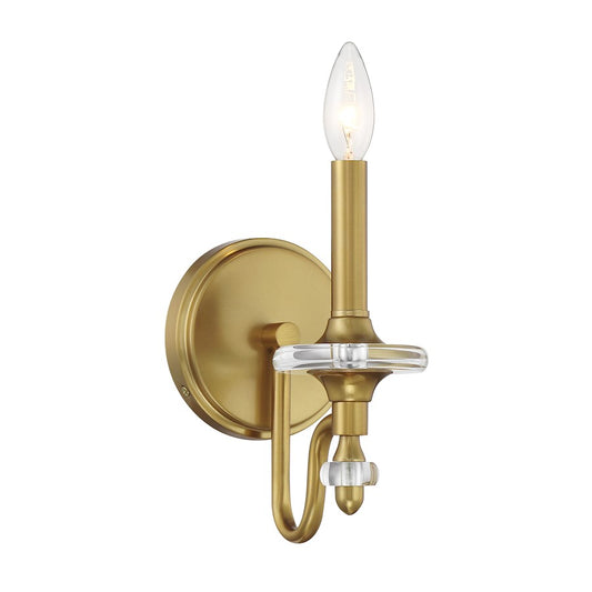 Savoy House Champlain 1 Light Sconce, Warm Brass