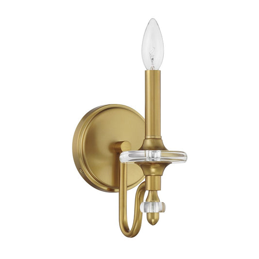 Savoy House Champlain 1 Light Sconce, Warm Brass