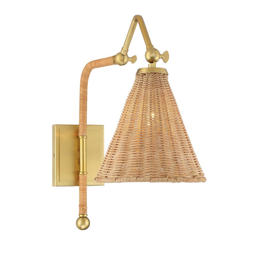 Savoy House Linell 1 Light Sconce, Warm Brass