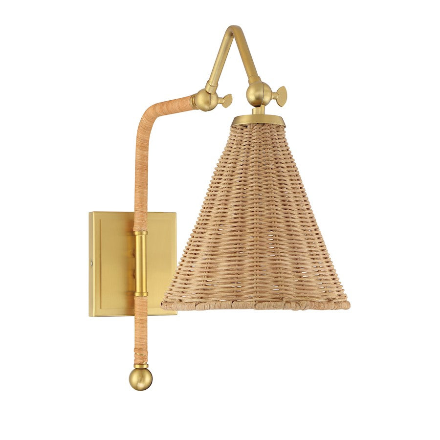 Savoy House Linell 1 Light Sconce, Warm Brass