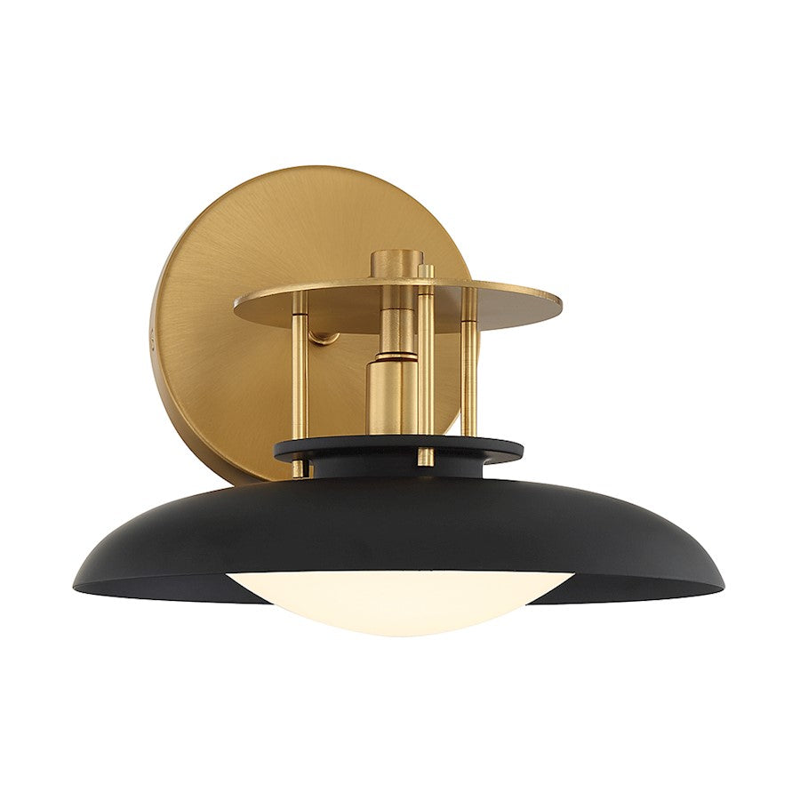 Savoy House Gavin 1Lt Wall Sconce, Black/Brass - 9-1686-1-143