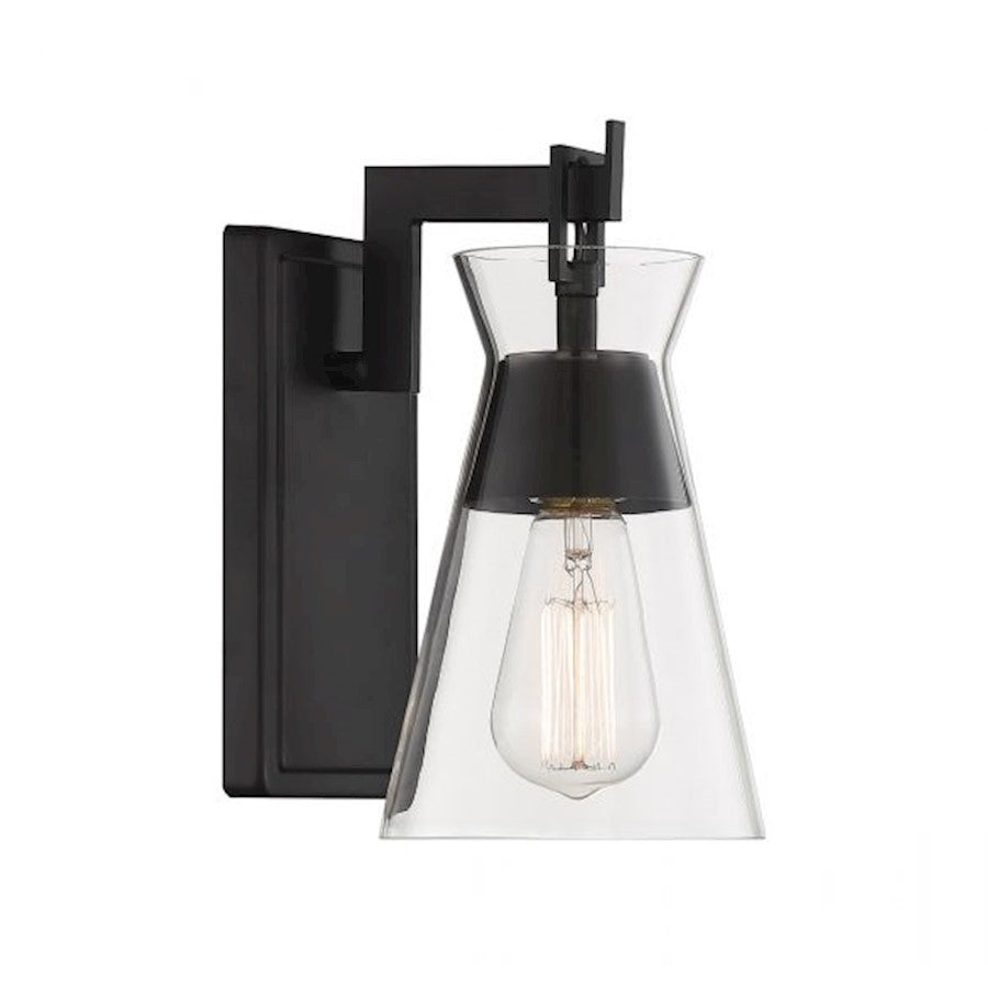 Savoy House Lakewood 1-Light Wall Sconce, Matte Black - 9-1830-1-89