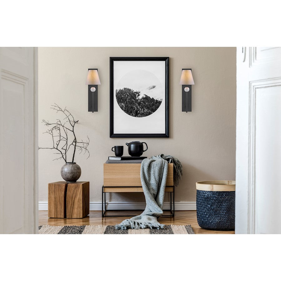 Travis 1 Light Sconce, Matte Black