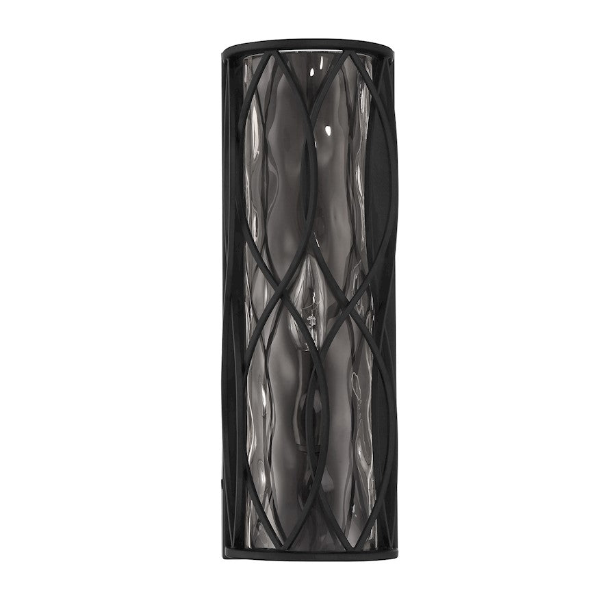 Snowden 1 Light Sconce, Matte Black/Glacier