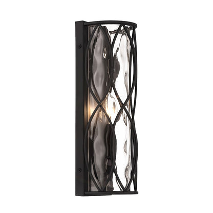 Snowden 1 Light Sconce, Matte Black/Glacier