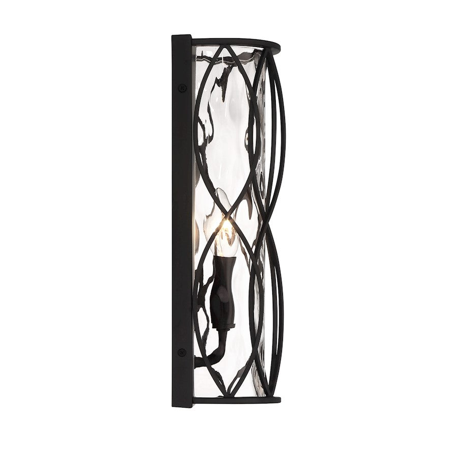 Snowden 1 Light Sconce, Matte Black/Glacier