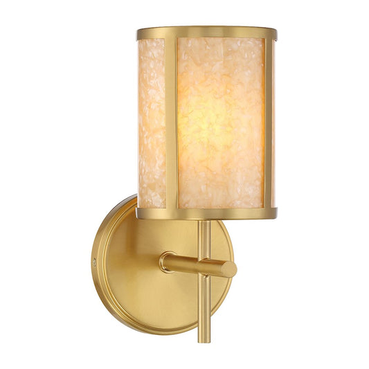 1 Light Bathroom Vanity Light, Warm Brass