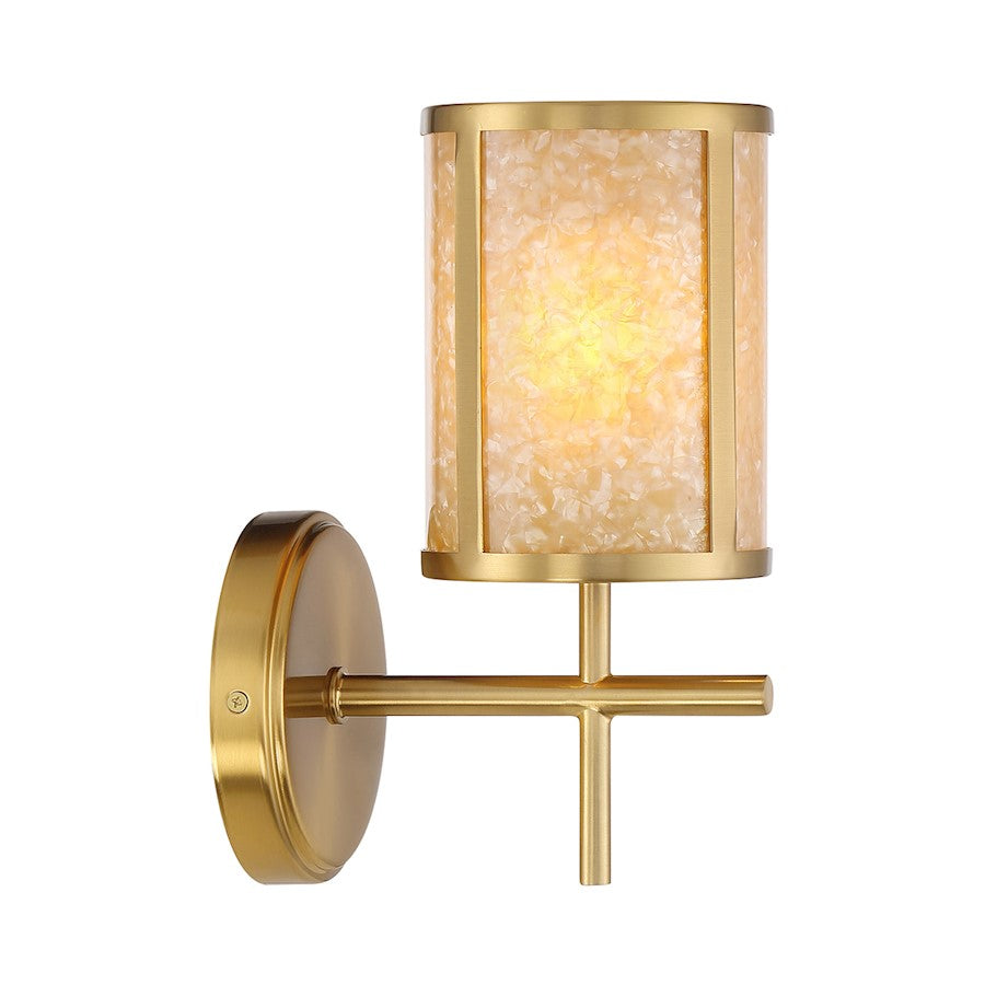 1 Light Bathroom Vanity Light, Warm Brass