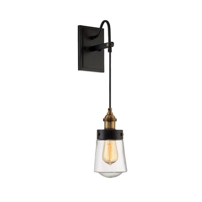 Savoy House Macauley 1-Light Wall Sconce, Vintage Black/Warm Brass - 9-2065-1-51