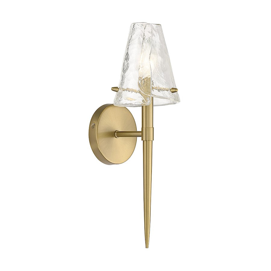 Shellbourne 1 Light Wall Sconce, Brass/Piastra