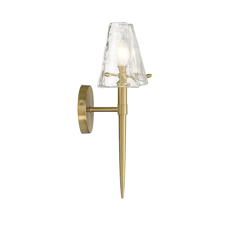 Shellbourne 1 Light Wall Sconce, Brass/Piastra