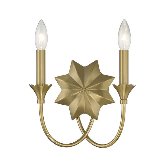 Savoy House Sullivan 2-Light Wall Sconce, Warm Brass - 9-2204-2-322