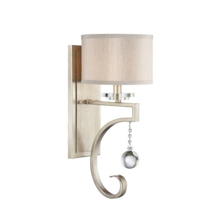 1 Light Wall Sconce, Silver Sparkle