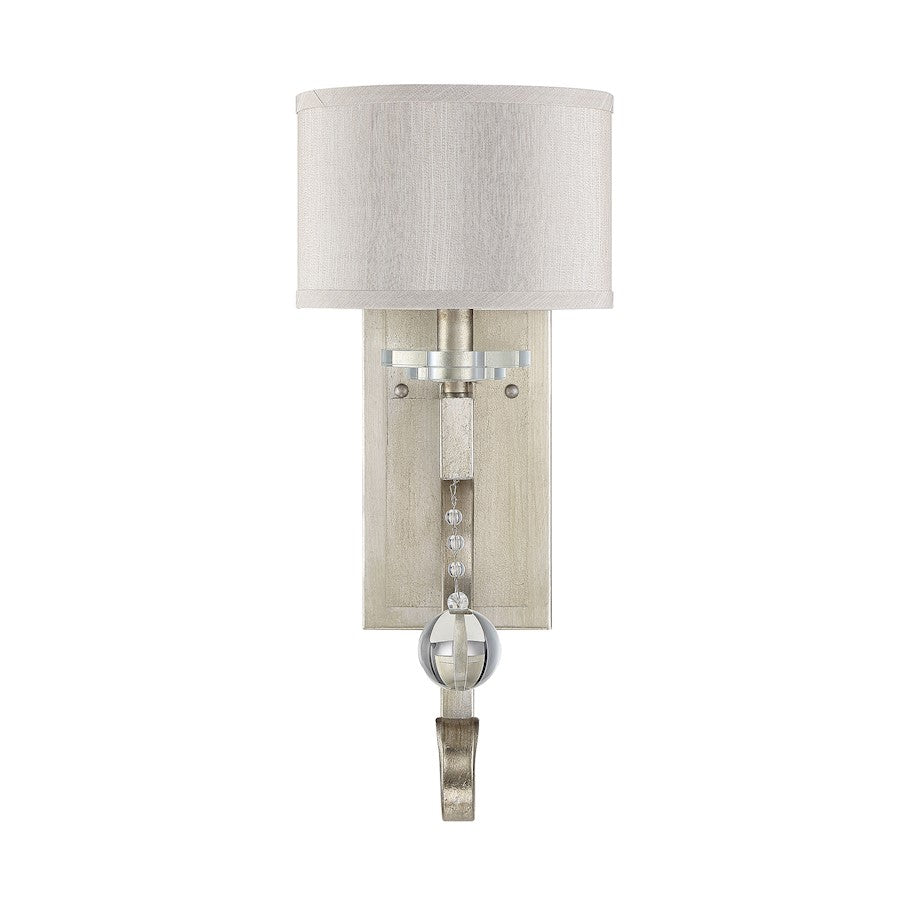 1 Light Wall Sconce, Silver Sparkle