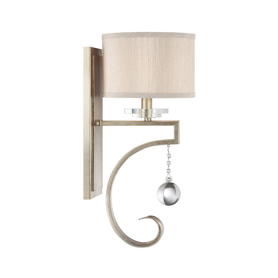 Rosendal 1 Light Sconce in Silver Sparkle