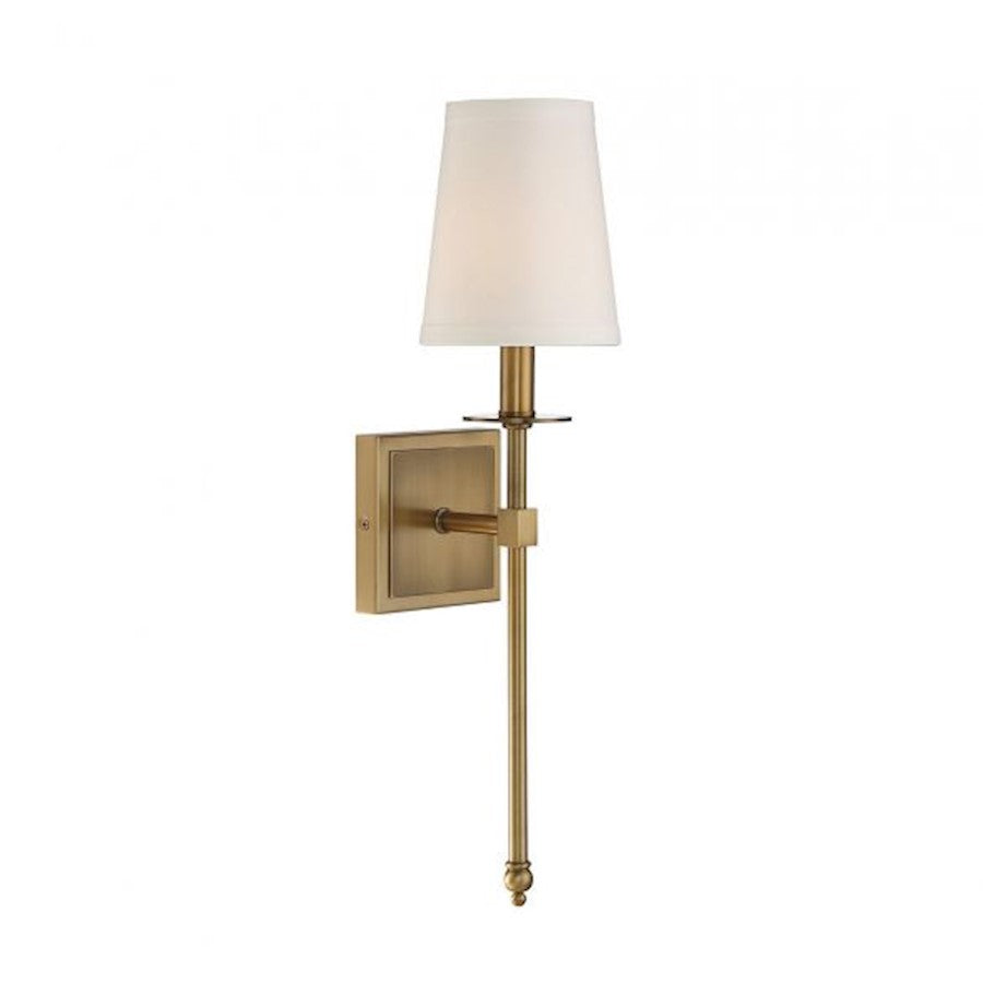 Savoy House Monroe 1-Light 20" Wall Sconce, Warm Brass - 9-302-1-322