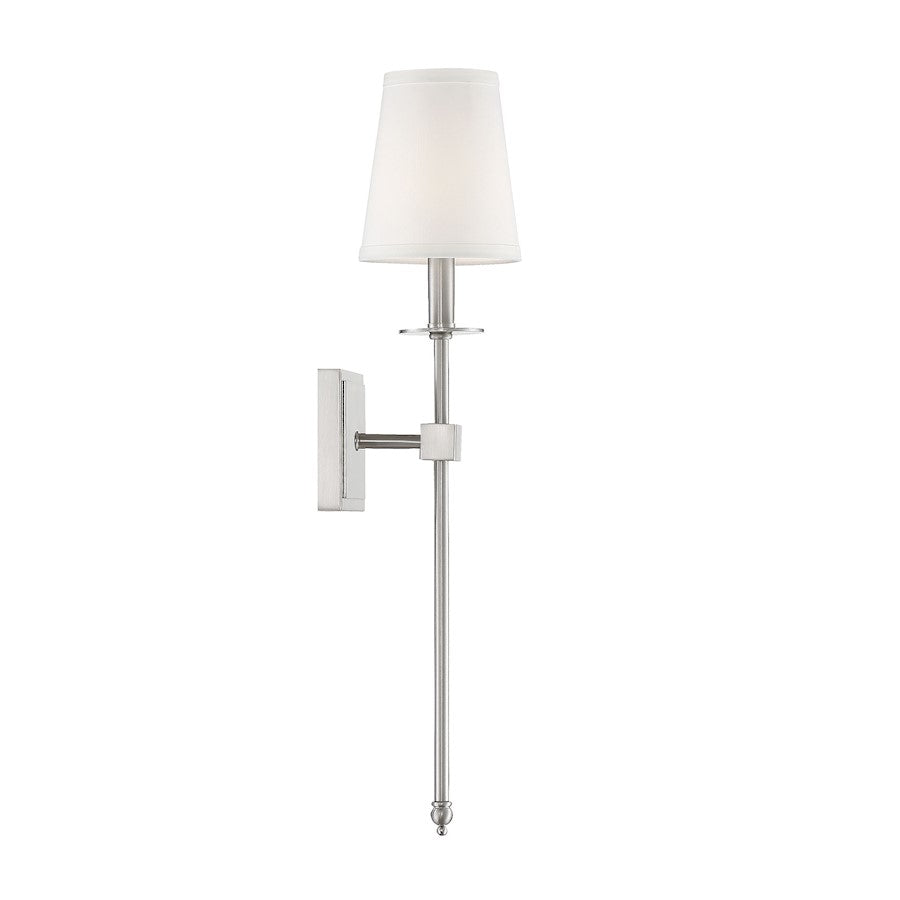 Monroe 1-Light 24" Wall Sconce, Satin Nickel