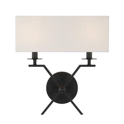 Savoy House Arondale 2-Light Wall Sconce, Matte Black - 9-3305-2-89