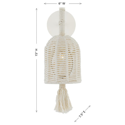 Savoy House Lunara 1 Lt Sconce, Cotton