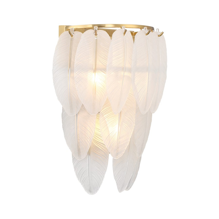 Boa 3 Light Sconce, Warm Brass/Clear Frosted