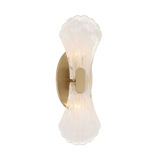 Savoy House Bancroft 2 Lt Sconce, Strie, Noble Brass - 9-3607-2-127