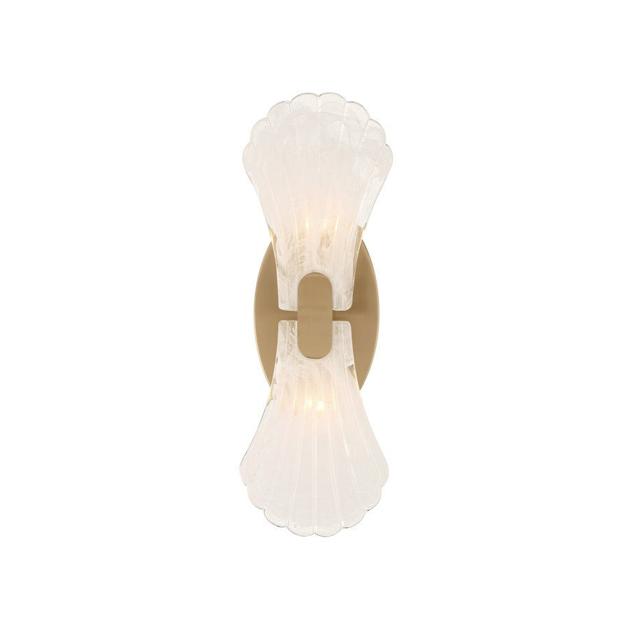 Savoy House Bancroft 2 Lt Sconce, Strie, Noble Brass