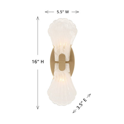 Savoy House Bancroft 2 Lt Sconce, Strie, Noble Brass